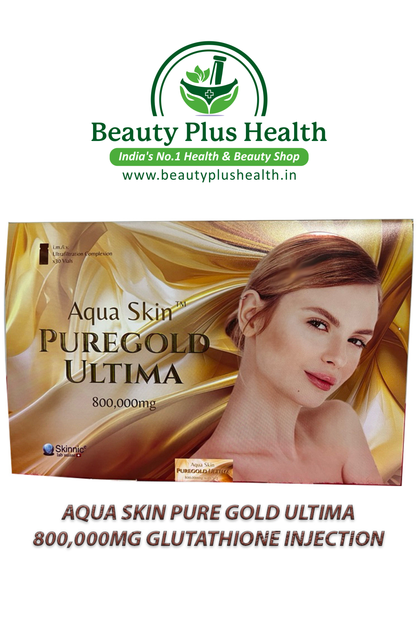 Aqua Skin PureGold Ultima 800,000mg Glutathione Injection